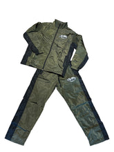 Load image into Gallery viewer, “Clarity Global” Windbreaker Tracksuit - Olive Green/Black