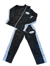 Load image into Gallery viewer, “Clarity Global” Windbreaker Tracksuit - Black/Gray