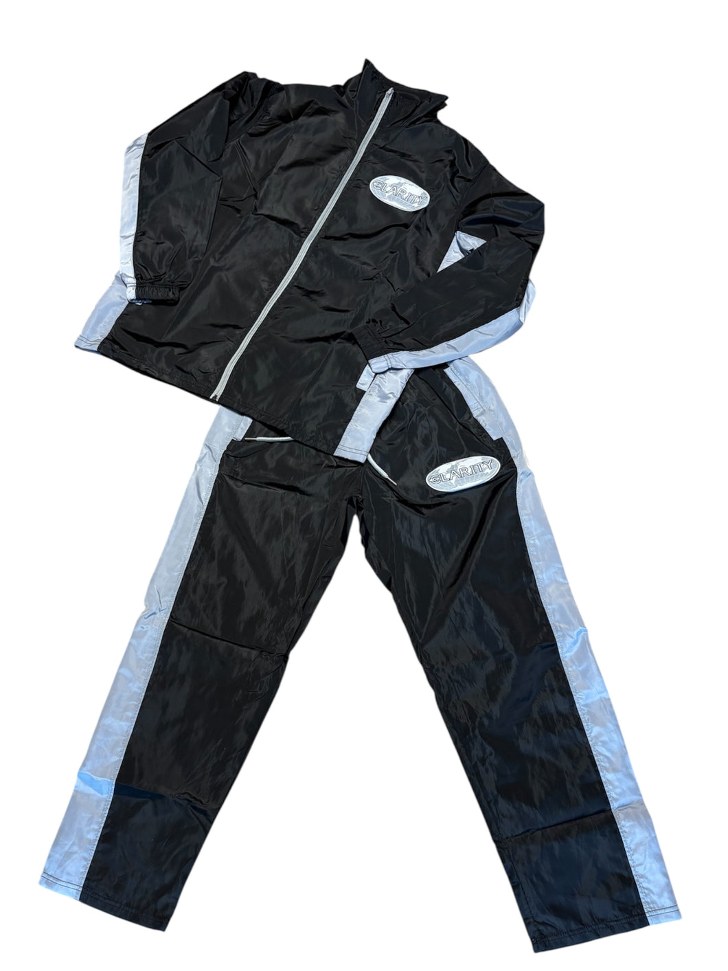 “Clarity Global” Windbreaker Tracksuit - Black/Gray