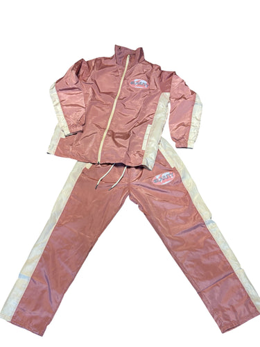 “Clarity Global” Windbreaker Tracksuit - Peach/Tan