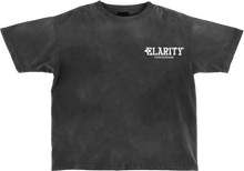 Load image into Gallery viewer, Clarity “Mission Statement” Black Acid Wash T-Shirt